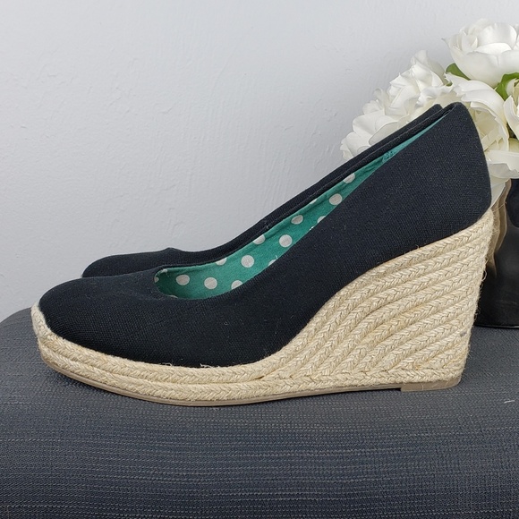 Merona Shoes - Merona Espadrille  Black platform Wedges Size 9